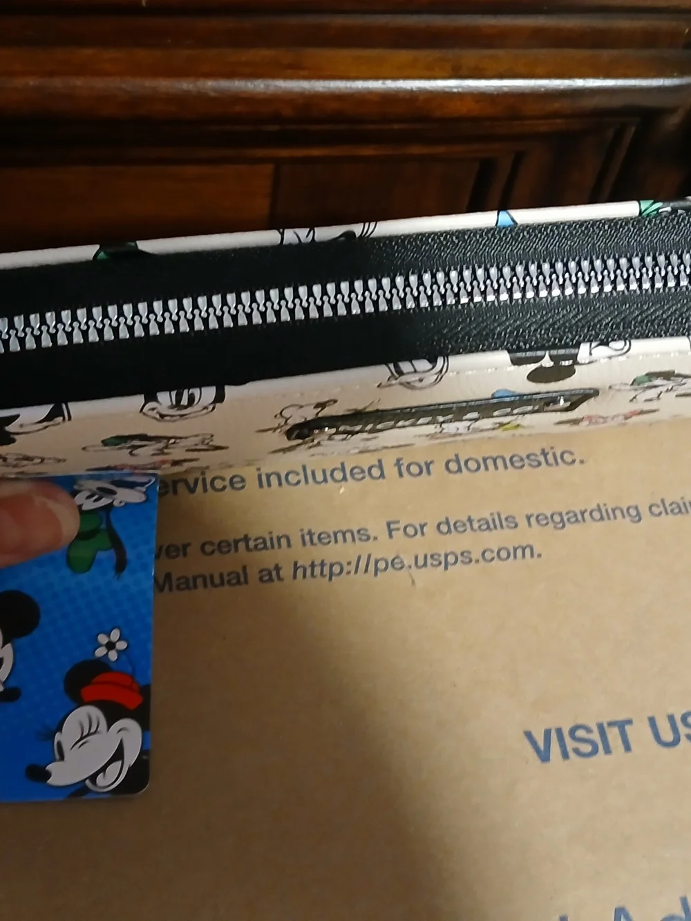 Disney Mickey & Co. Cream Wallet with Multicolor Character Print